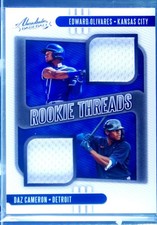 2021 Absolute Daz Cameron / Edward Olivares JSY #RTD-EO Royals Rookie Threads Du