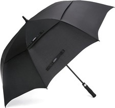 Sleek 68 Inch Automatic Open Golf Umbrella - Double Canopy  Windproof Design
