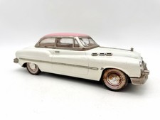 Vintage Japanese Tin Friction Car White Pink Sedan 8