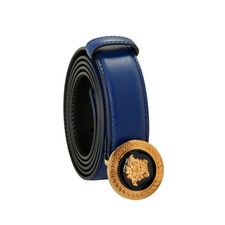 Versace Royal Blue 100 Leather Gold Medusa Head Decorated Belt US 40 IT 100
