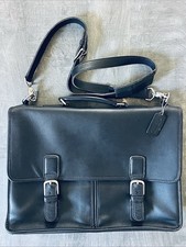 Vtg Coach 5328 Attaché Messenger Briefcase Full Glove Tanned Black Leather