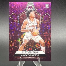 Amen Thompson 2023-24 Panini Mosaic City Edition RC Fast Break Purple /50 #281