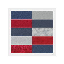 Red Blue Gray CHARM PACK: 40 5" x 5" Squares, 100 Quilting Cotton Fabric