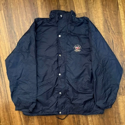 Scream Jackets Men XL Navy Blue Nylon Full Snap Coach Windbreaker Jacket Ocean image 7