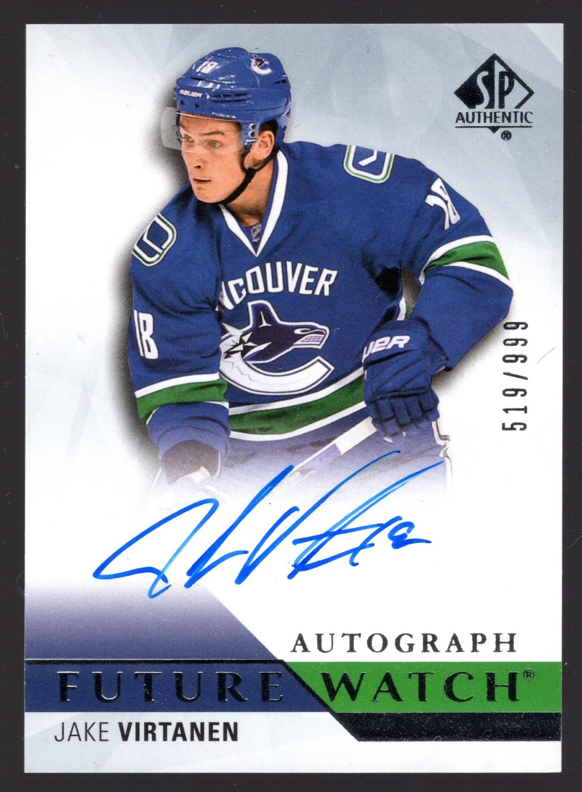 2015-16 SP Authentic JAKE VIRTANEN RC #277 Auto 519/999