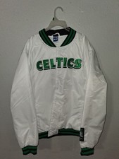 Boston Celtics Ultra Game NBA White Bomber Full Snap  Jacket Mens Size XXL NWOT 