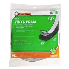 1-BOX  3/4 in. x 1/2 in.  120FT. Grey Vinyl Foam Weather-Seal Self-Stick Tape