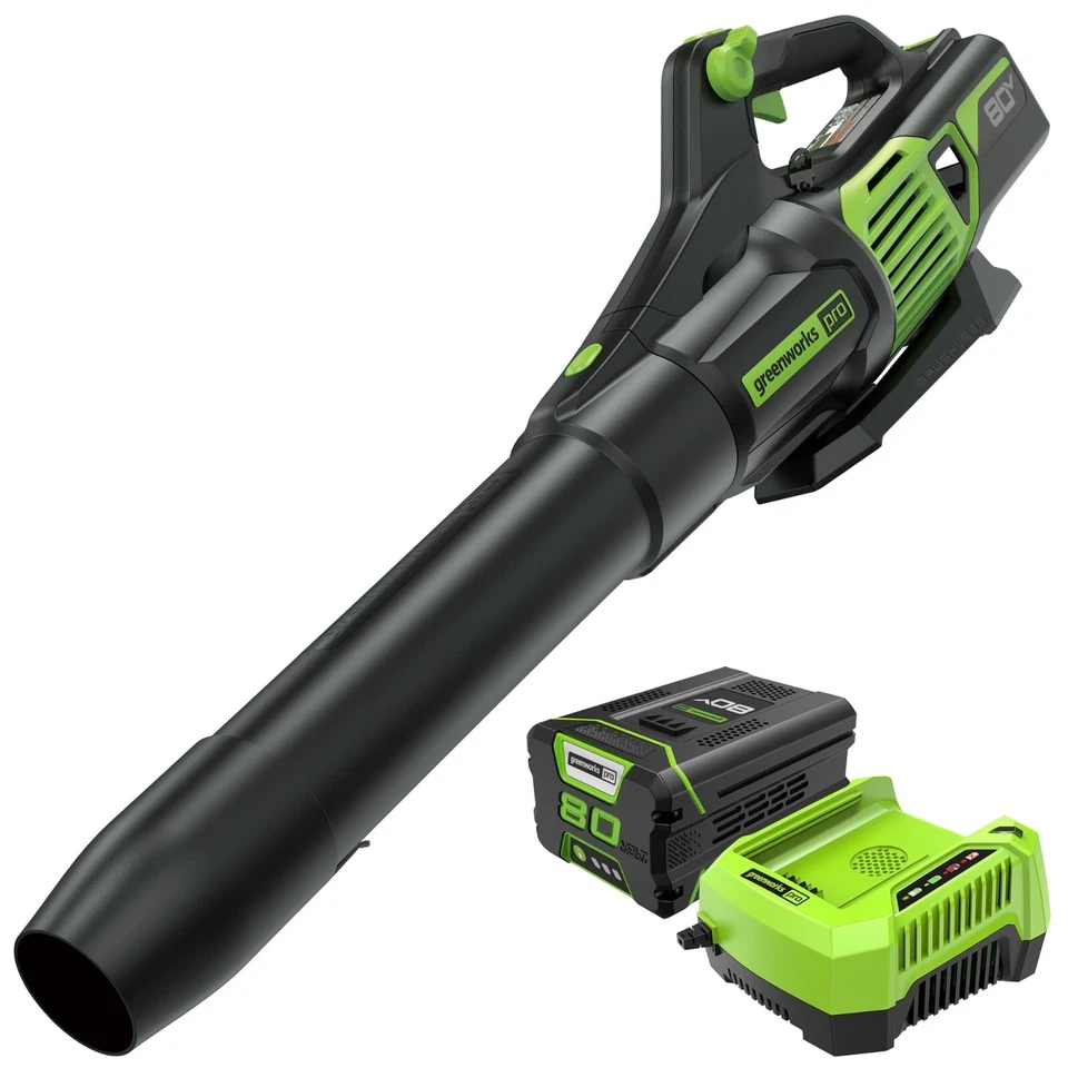 Greenworks Pro 80V 730CFM Leaf Blower with 2.5Ah Battery and Rapid Charger
