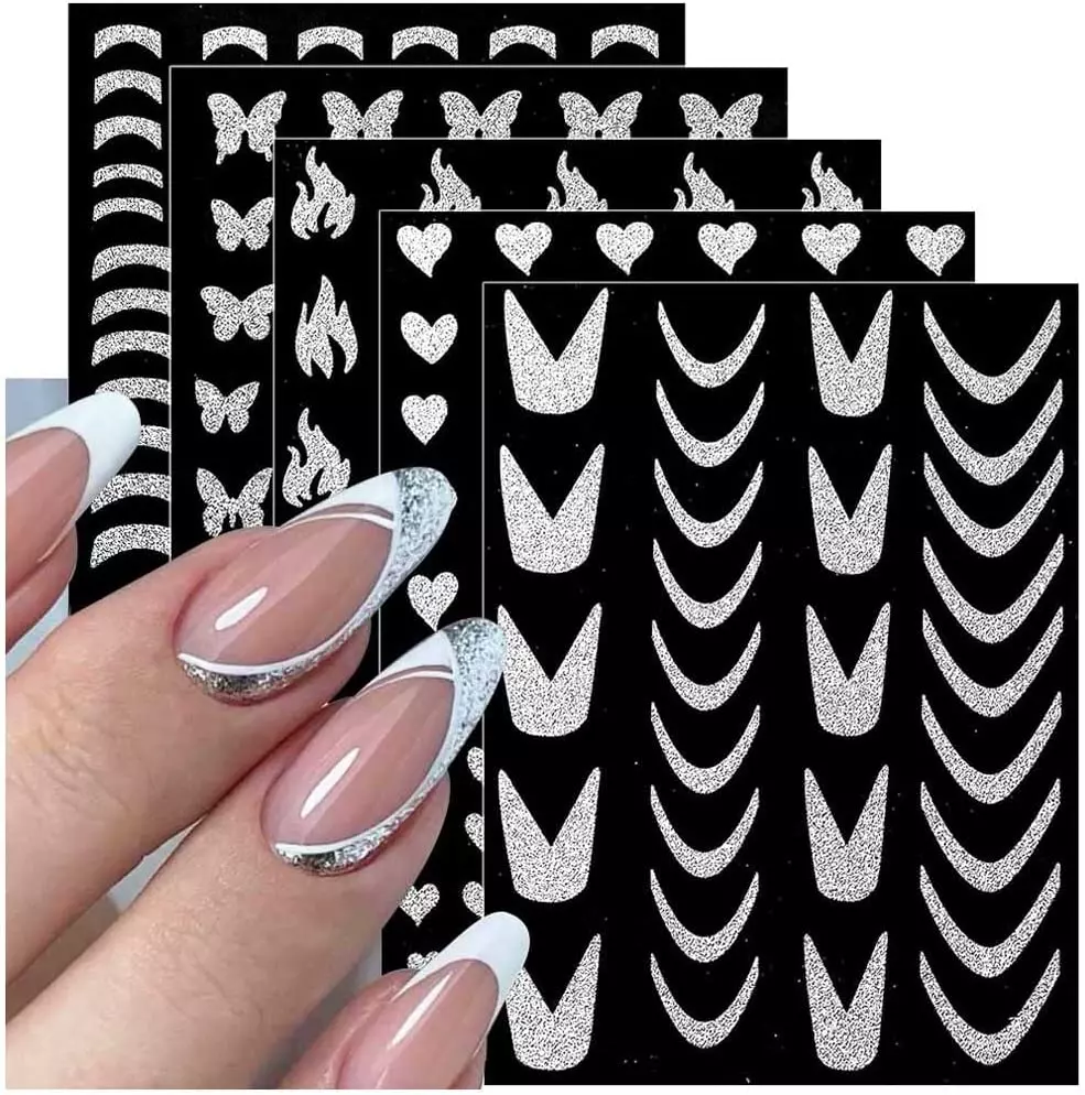 French tip nail decals deals