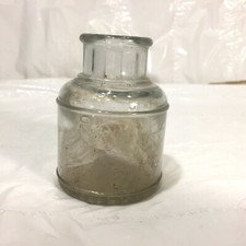 Vtg Carter's Clear Glass INK BOTTLE Desktop Inkwell Embossed On Base 7 1/2