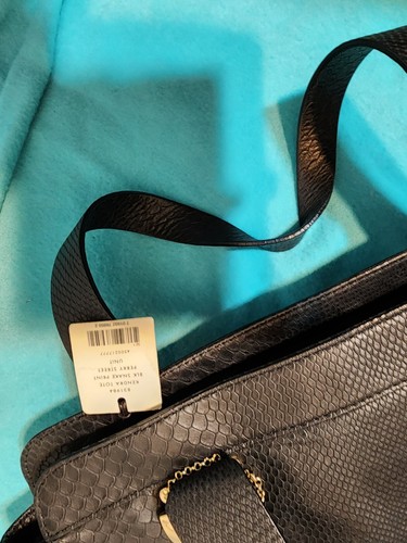 Cole haan Black Leather Snake Skin Large Bag - Picture 7 of 11