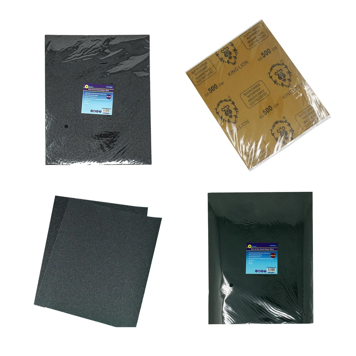 HIGH QUALITY WET AND DRY SANDPAPER 80 2000 GRIT FLEXIBLE SAND PAPER A4 SIZE