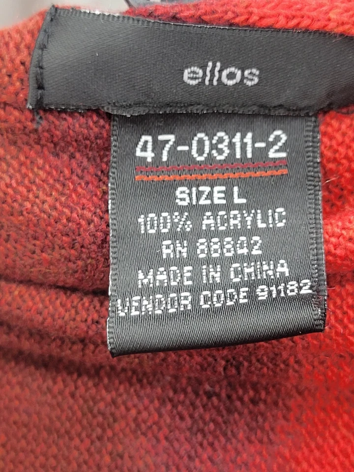 Cardigã Ellos Suéter Feminino Grande Vermelho Ombre Listra Frente Aberta Cachoeira Boho - Imagem 4 de 4