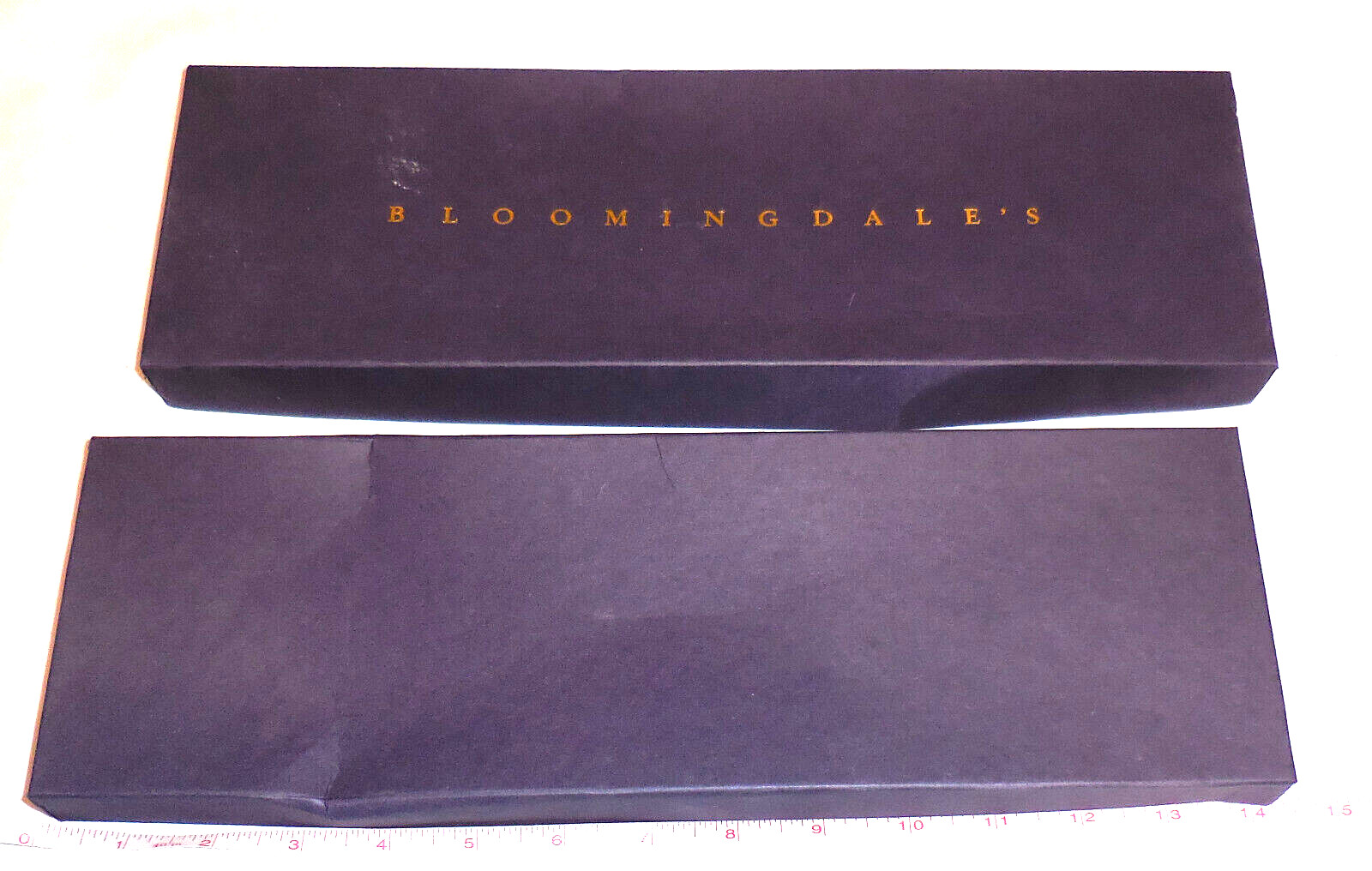 1 ad Bloomingdale's store EMPTY Rectangle Box Tie Scarf Bloomingdales VTG
