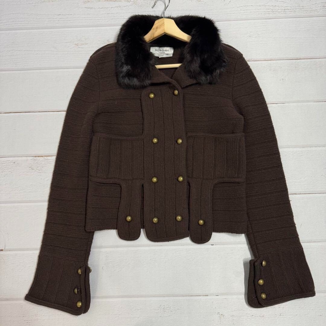 SAINT LAURENT Giacca maglia YSL Rive Gauche Tom Ford epoca doppiopetto 45 cm S usata dal Giappone