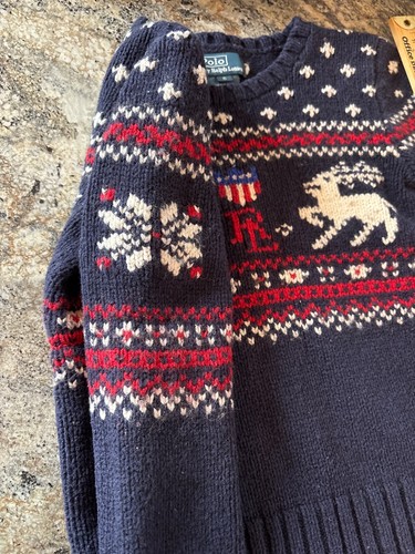 Vintage Polo by Ralph Lauren Cotton Wool Christmas Sweater Kids Size 6 - Picture 8 of 8