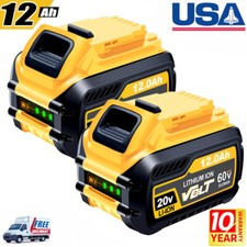 2Pack 12.0Ah For DEWALT DCB609-2 20V/60V MAX FLEXVOLT Lithium-lon Battery DCB612