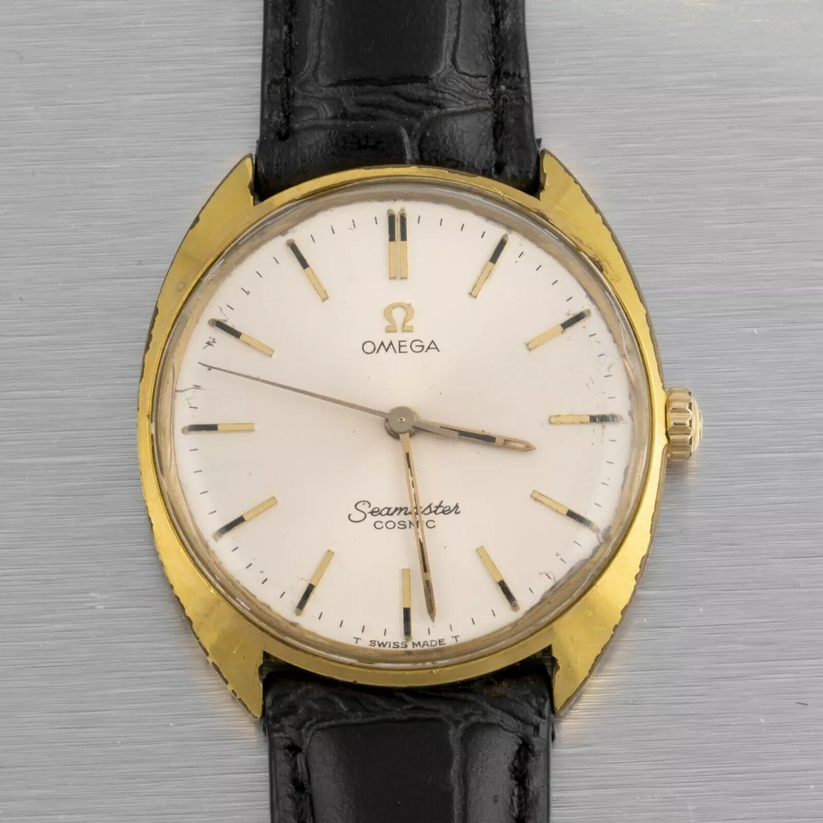 1966 Omega Seamaster Cosmic 135.017 SP Gold Plated Watch Silver
