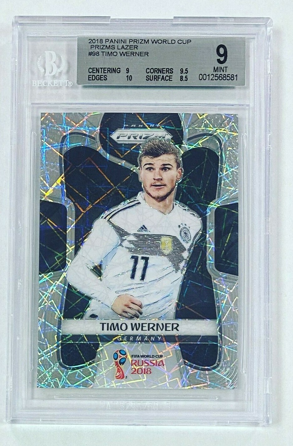 2018 Panini Prizm World Cup Timo Werner Lazer BGS 9 Card #98 Germany MINT
