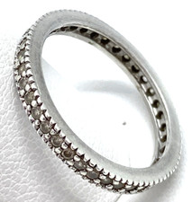 Sterling Silver / 925  Cubic Zirconia Band Ring Size 7