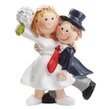 Coppia di sposi con mazzo di fiori matrimonio figura decorazione coppia di sposi (9,99 €/1 pz)