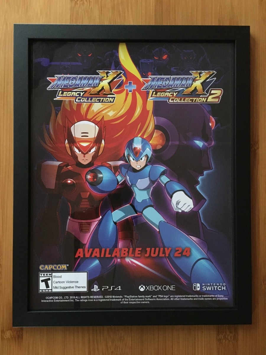 Mega Man X Legacy Collection 1+2 Framed Print Ad/Poster Official