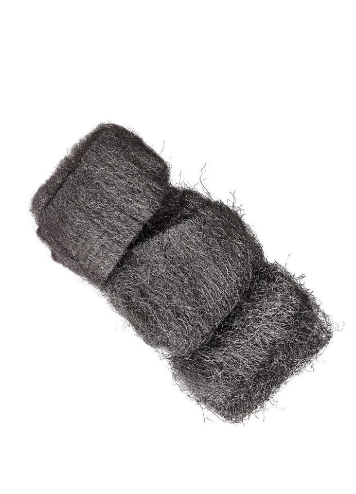 AMTECH 3 rollos mixtos de lana de alambre de varios grados grueso mediano eliminación de óxido fino metal madera