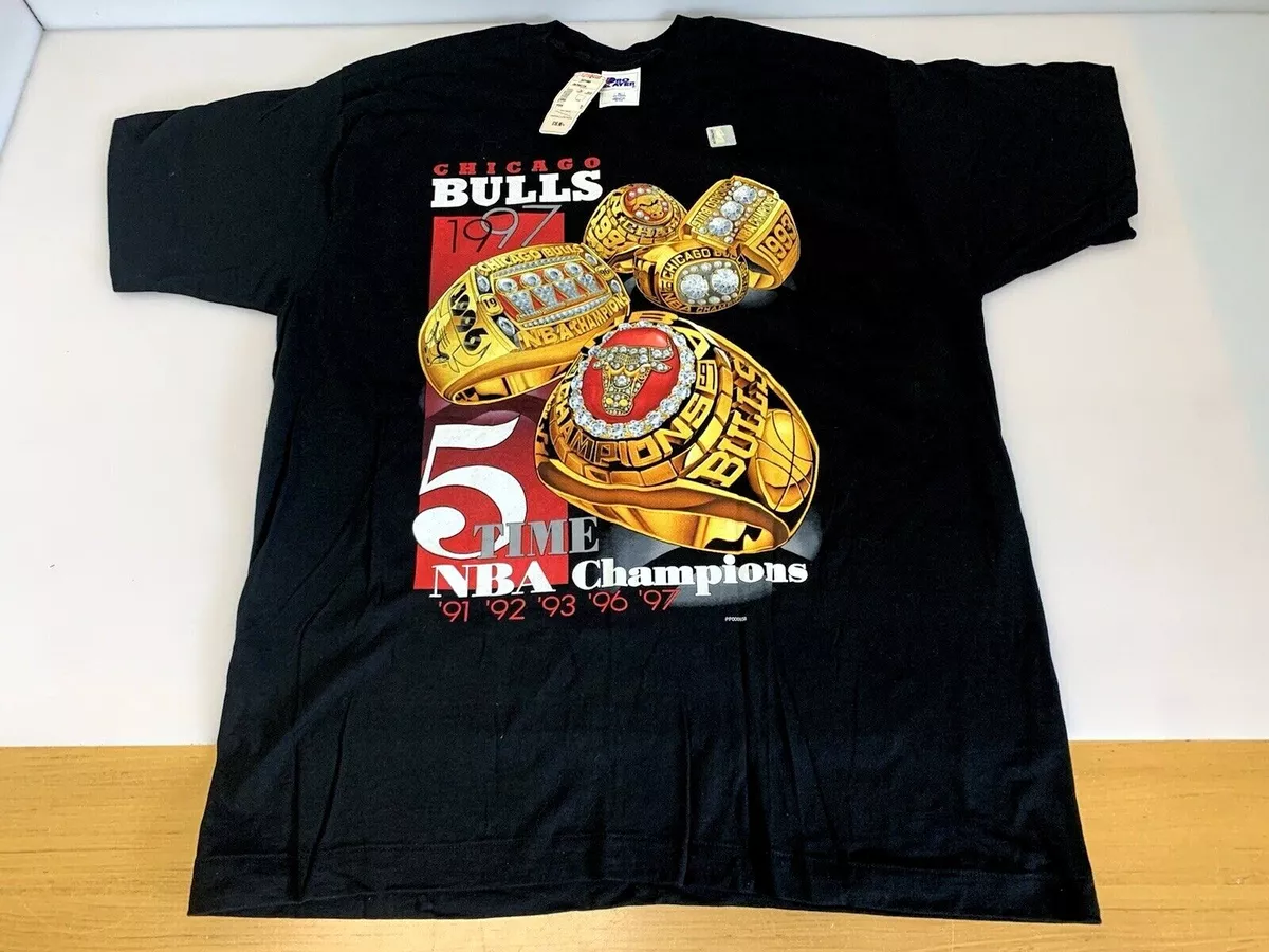 Vintage Chicago Bulls 5-Time NBA Championship T-Shirt Sz. XL