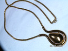 .Vintage Monet.Gold Tone Stationary Teardrop Design Pendant Necklace.