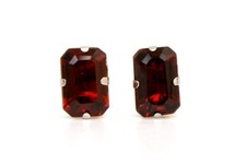 9ct White Gold Garnet Studs earrings Made in UK Gift Boxed Birthday Gift