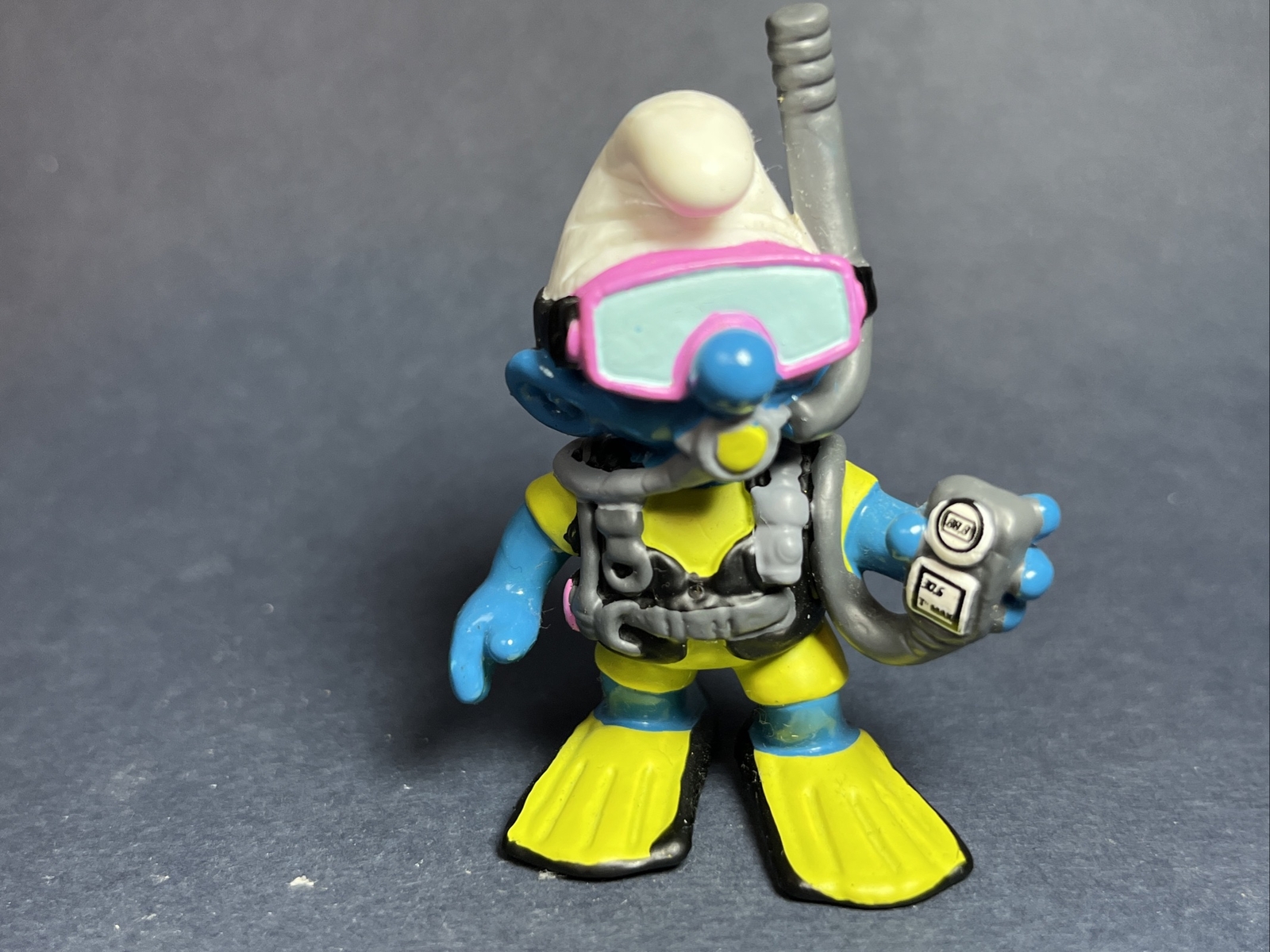 Smurfs 20466 Scuba Diver Smurf Rare Vintage Figure Toy Mask Snorkel PVC