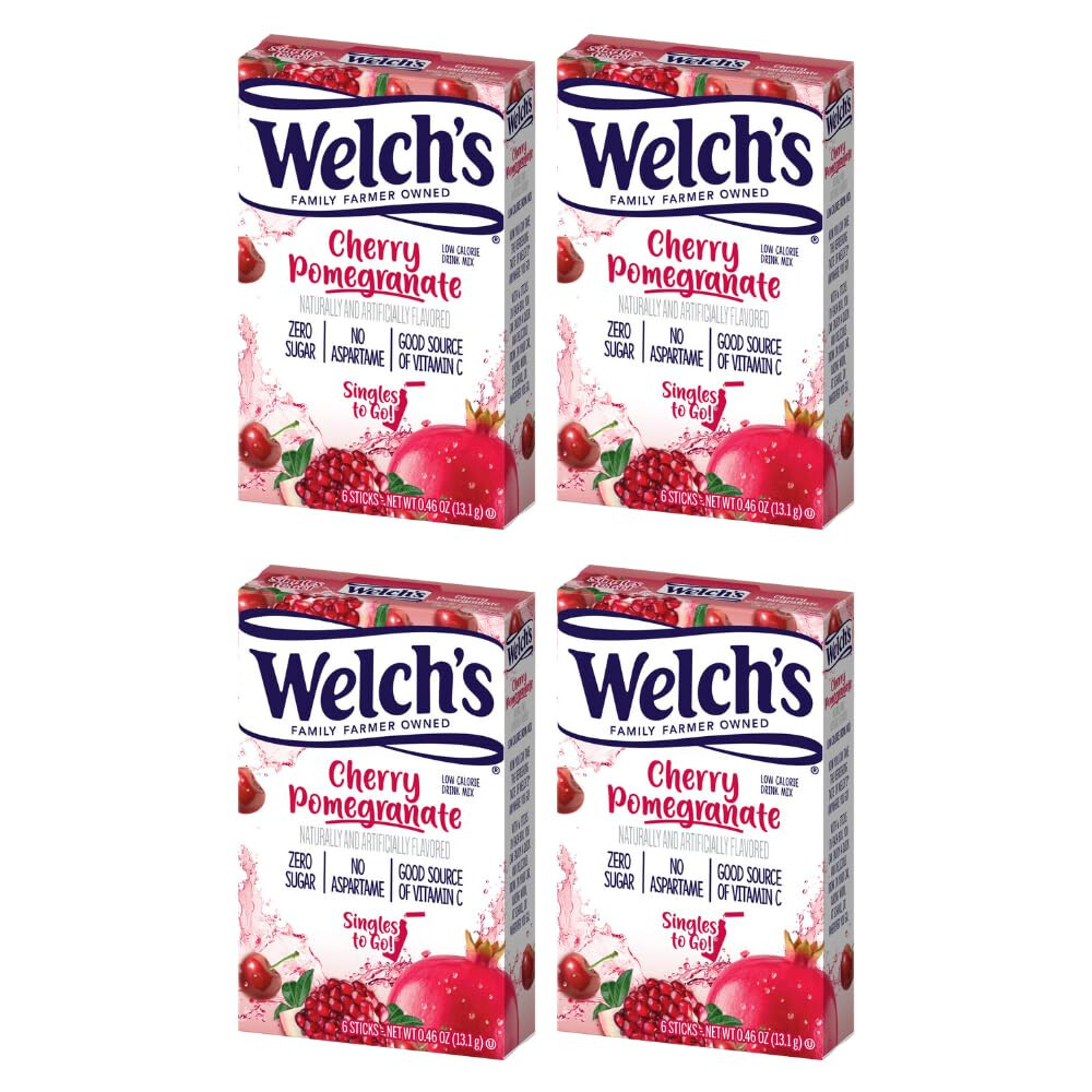 Welch's Singles To Go Drink Mix Cherry Pomegranate SUGAR FREE, for