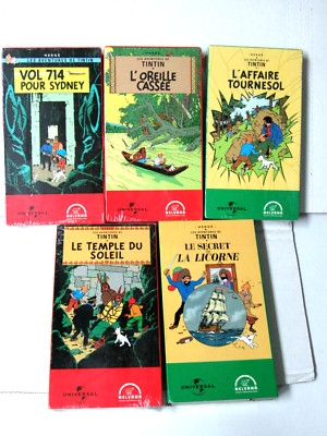 Les Aventure of Tintin VHS Lot of 5 NTSC Herge French *Buy 2 get 1 FREE*