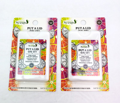 Great Scents Put A Lid On It! Twisted Citrus Pre Poo Toilet Spray 0.67oz Lot 2