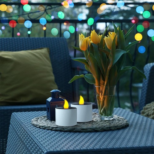 6 Stk Outdoor Wasserdicht Solar Power LED Teelichter Außen Kerzen Teelicht Licht - Bild 5 von 18