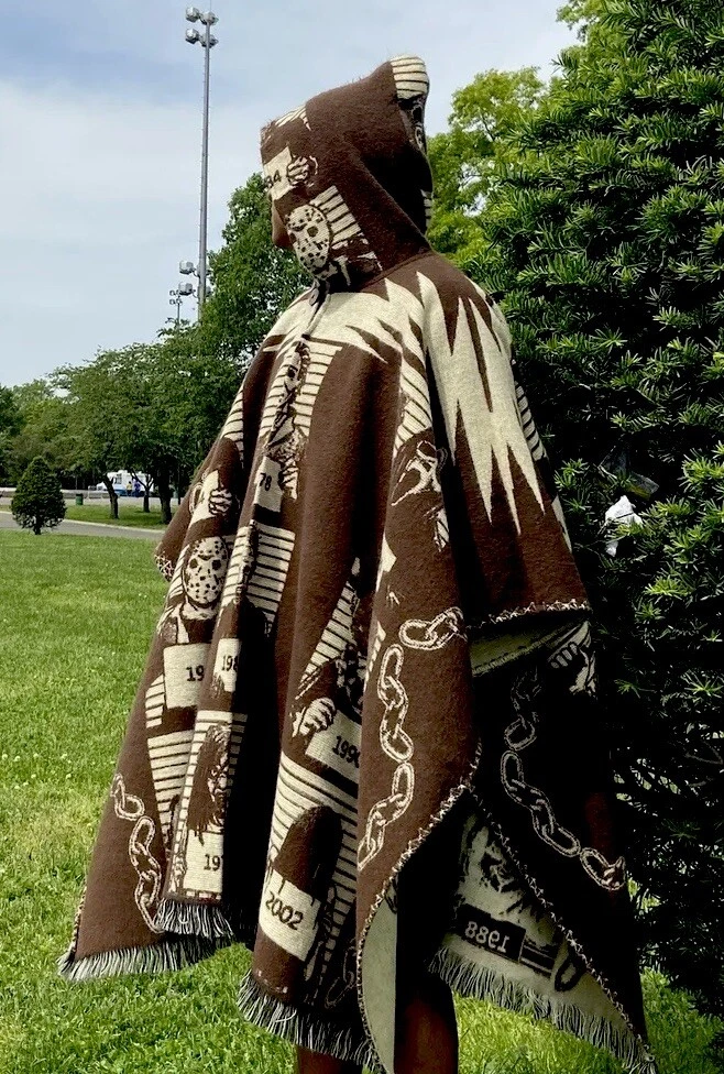 HANDMADE ALPACA PONCHO, Friday The 13th, Horror Movie, FREE SHIPPING IN THE USA