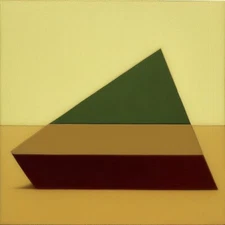 Medium Abstract Painting 2x2 ft. Post-Modernism Geometric Demrin Cubism II NEW