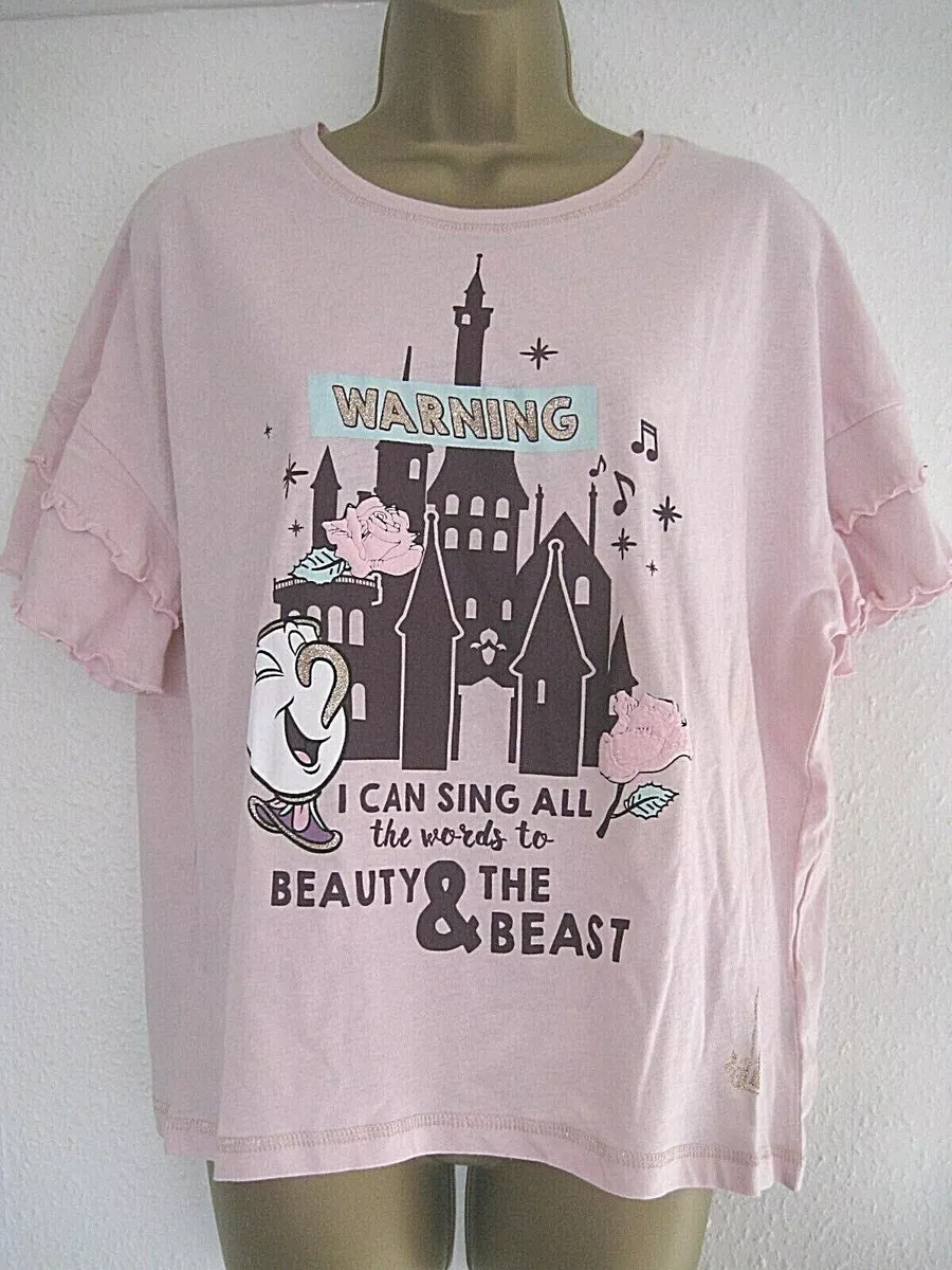 Primark Pink Beauty and the Beast T-shirt Pjyama top BNWT | eBay