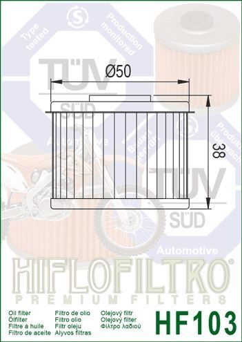 Filtre à Huile HifloFiltro HF133 Noir - Qualité Supérieure, Remplace Suzuki 16500-45810