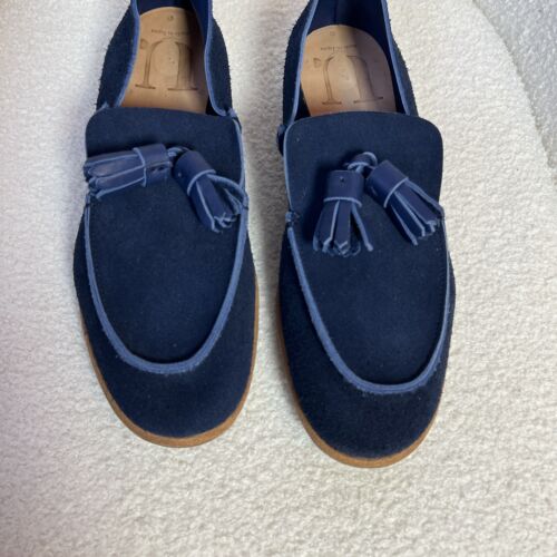U-Dot Wildleder Leder Quaste Penny Halbschuhe Marineblau Herren Größe 8 Hergestellt in Japan - Bild 4 von 24