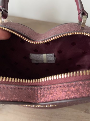 KATE SPADE LOVE Corazón BOLSO Cabaña Púrpura Profundo Nova Brillo Hombro Raro Limitado - Imagen 5 de 17