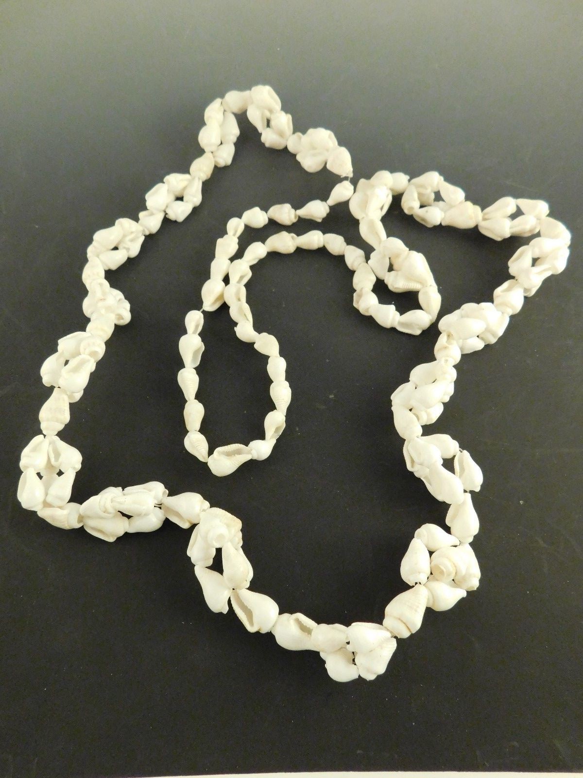 TINY WHITE SHELL NECKLACE 34" LONG - image 9