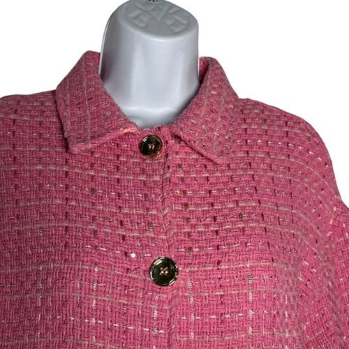 Giacca blazer Zara bubblegum rosa tweed cropped taglia Large - Foto 3 di 8
