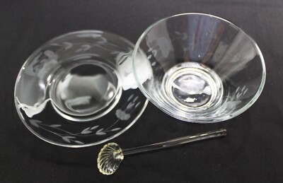 Vintage Princess House 3 Piece Sauce Set Bowl Underplate & Spoon w/Box #429 Mint