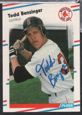 Todd Benzinger Red Sox Autographed 1988 Fleer #344 w/COA 101023NPCD146 ...
