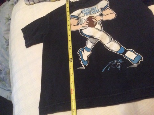 CAROLINA PANTHERS FOOTBALL BOYS SHORT SLEEVE BLACK T-SHIRT SIZE 5 USED - Picture 6 of 7
