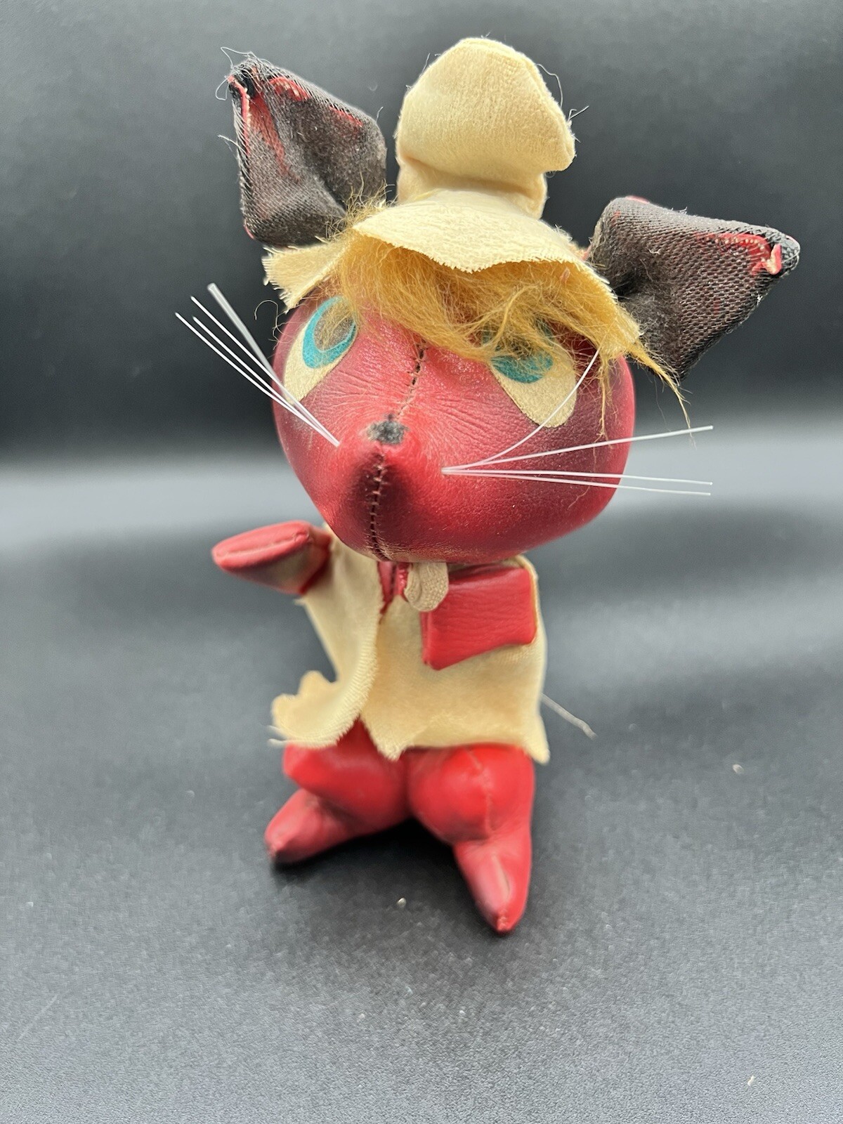 Vintage Mid Century TKR Jestia Vinyl Red Mouse #725 Stuffed Animal Figure Japan