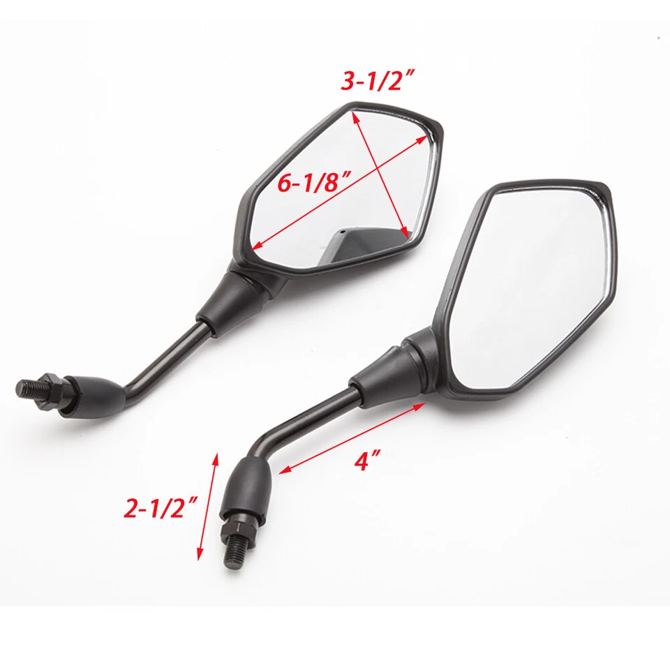 2X Espejos retrovisores laterales negros para scooter Yamaha Zuma 125 50 50F 50FX Foto 3 de 4