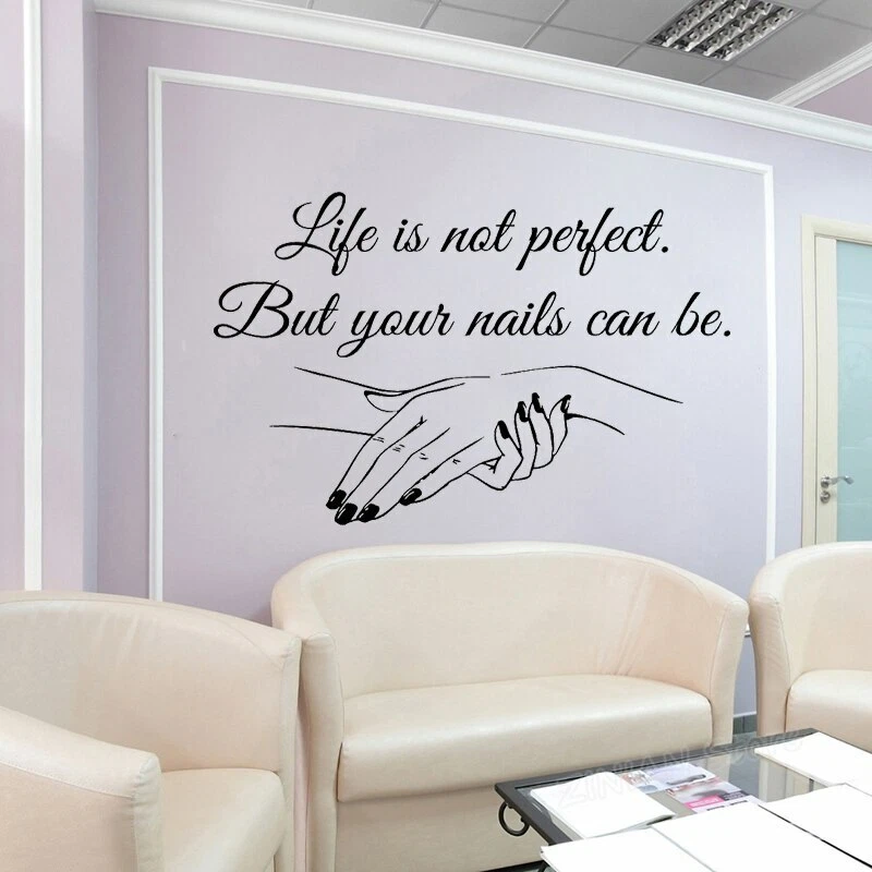 Girls Women Salon Nails Art Wall Sticker Decoration Beauty Salon Decor  Windows Door Poster Quotes Mural Cx1192 - Wall Stickers - AliExpress