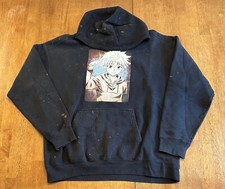 Anime Hoodie Sweatshirt Bleached Stained XL